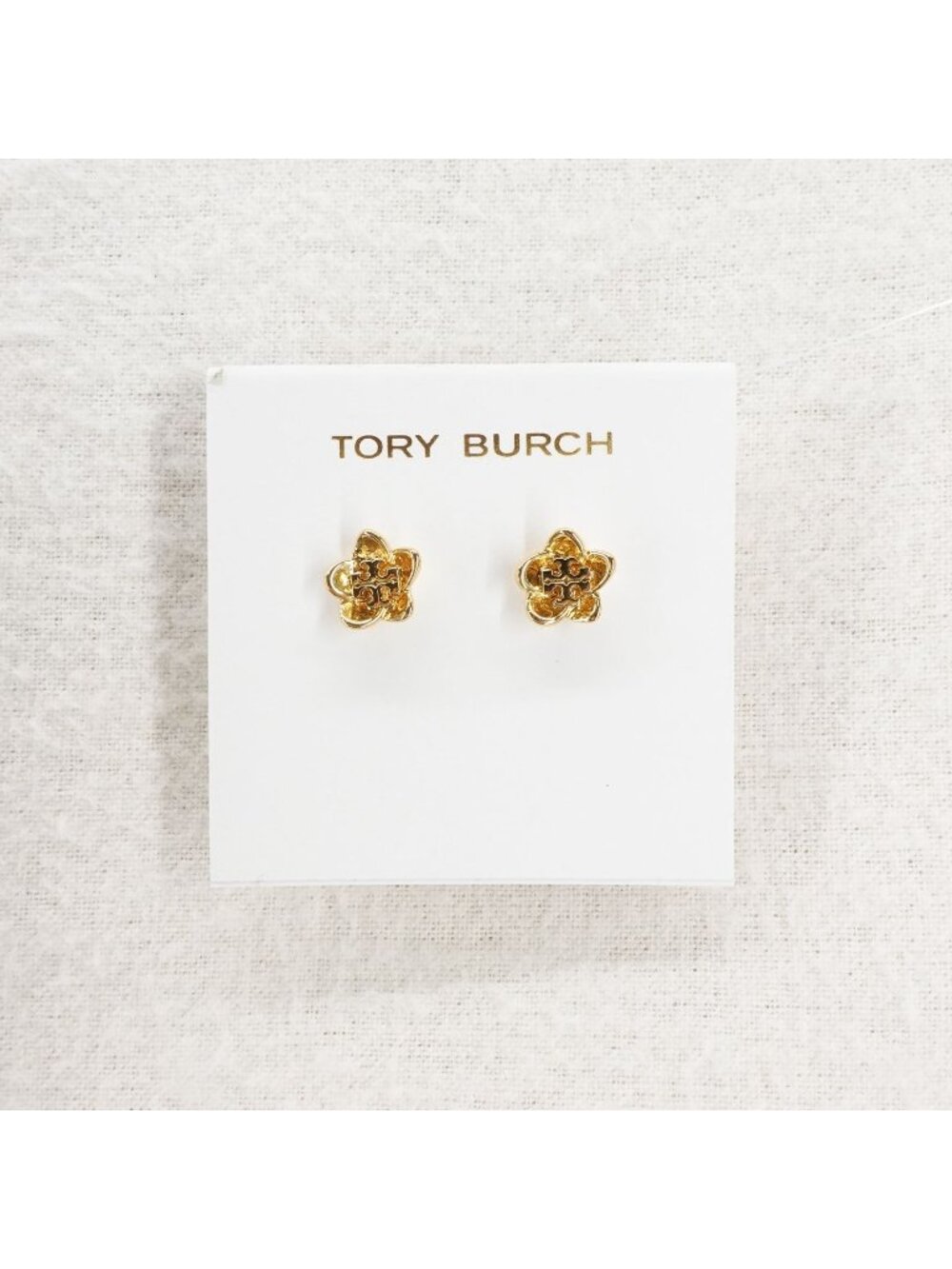 Tory Burch Flower Stud Earrings Gold OS
